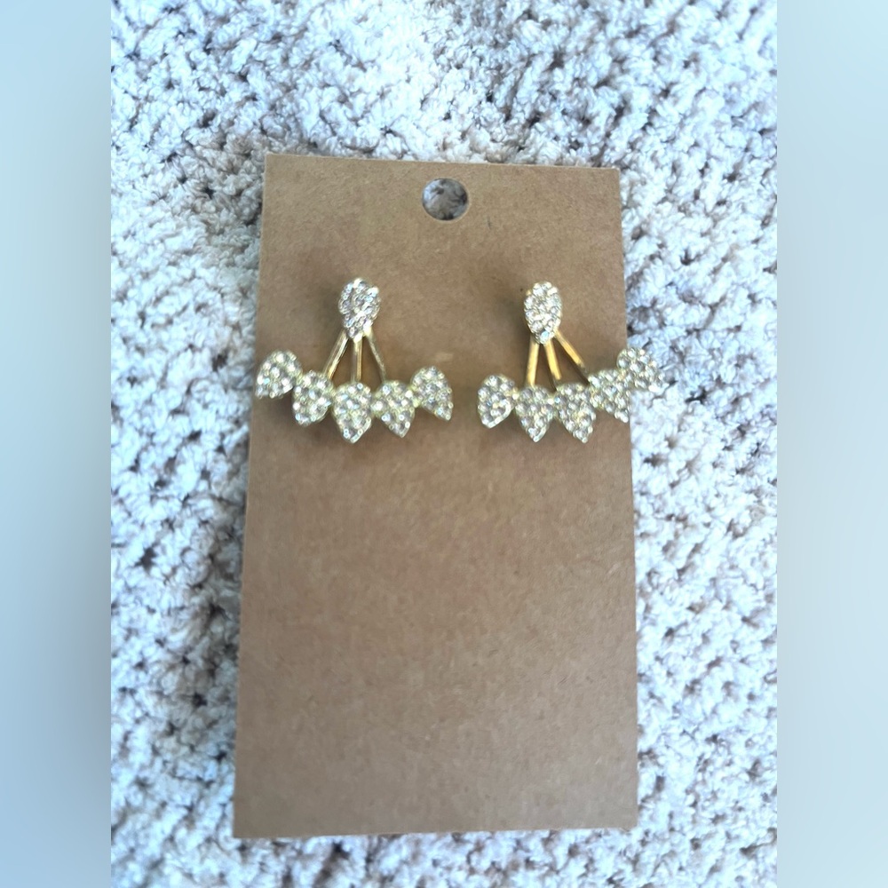 NWT: Beautiful Gold and Crystal Earrings